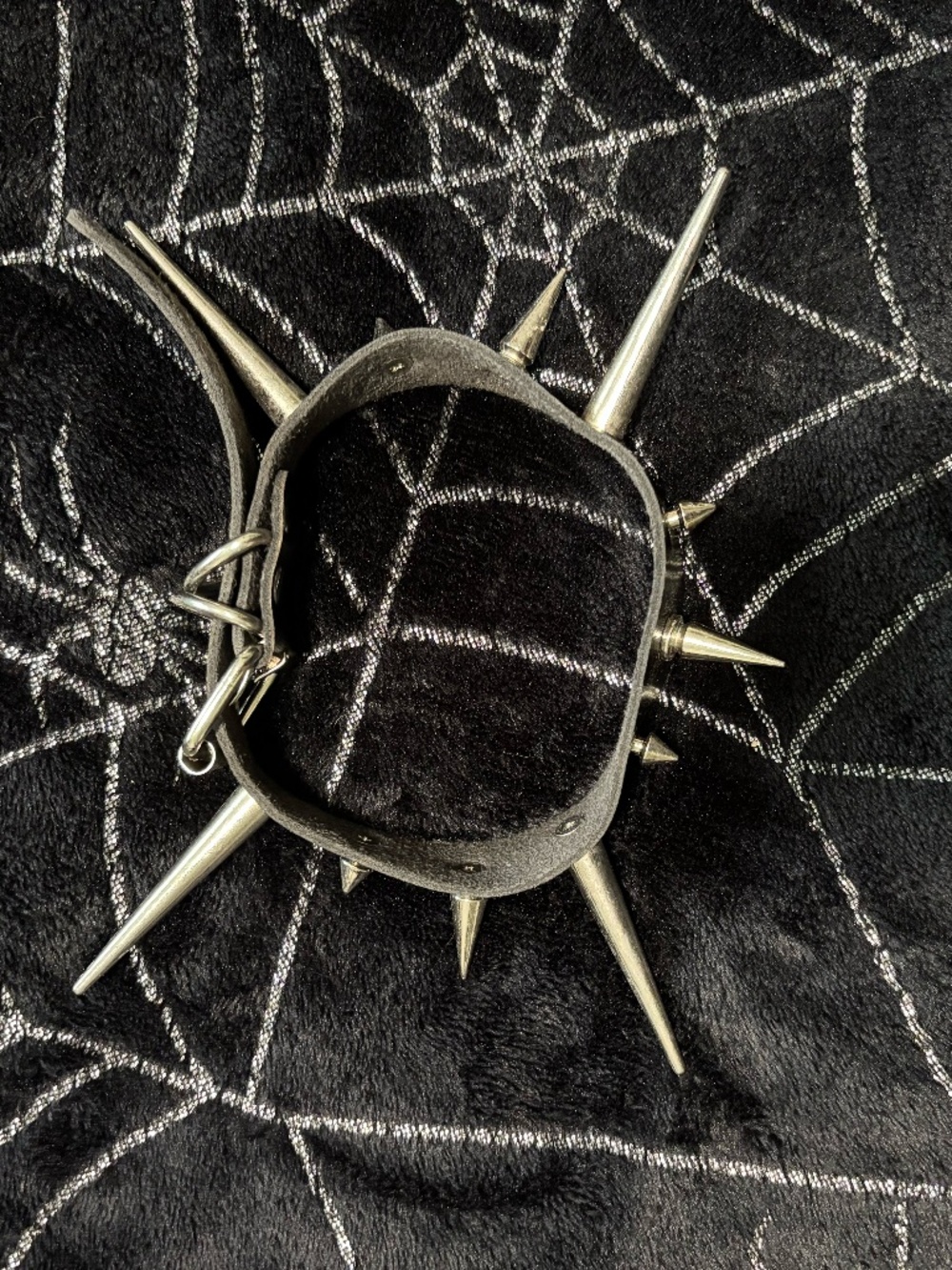 Spiked Leather Choker Necklace